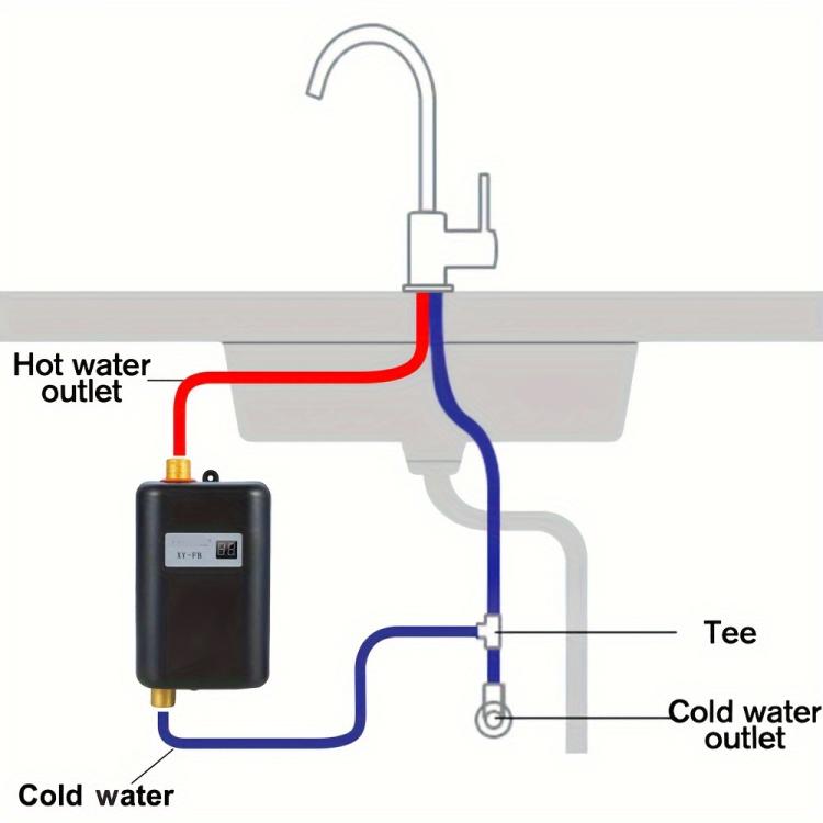 3000W Small Tankless Electric Water Heater For Kitchen Bathroom EU Plug(Gold) - free shipping - PMC TechLife - Order now!