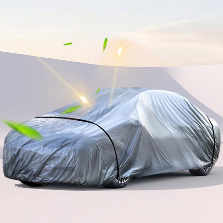 Car PE Film Waterproof And Dustproof Four Seasons Universal Coat Cover, Size: M(Silver Gray) - PE Material by PMC TechLife | Online Shopping South Africa | PMC TechLife | Buy Now Pay Later Mobicred