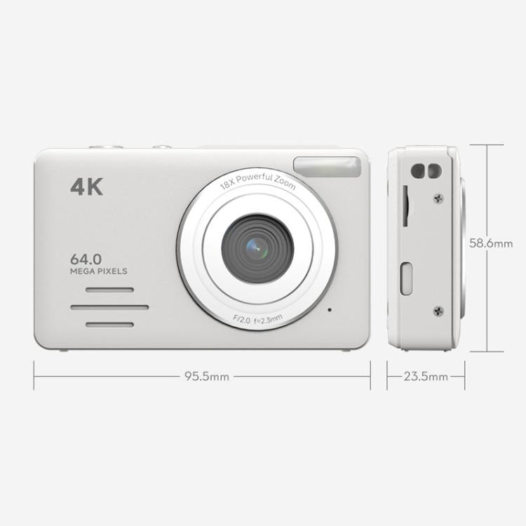 Anytek S7 4K HD Digital Camera Self-Timer Travel Camera Student Kids Card Camera(White) - free shipping - PMC TechLife - Order now!