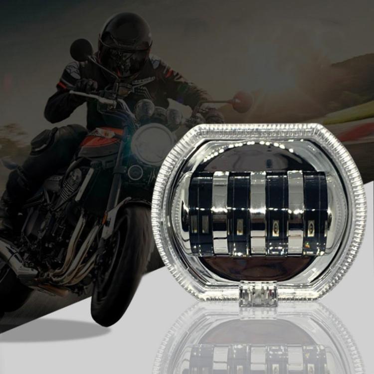 Motorcycle Electric Vehicle General Modification LED Headlight 4 Beads Double Lens Lamps, Style: Ice Blue Aperture+Blue Devil Eye - Headlights by PMC Jewellery | Online Shopping South Africa | PMC Jewellery | Buy Now Pay Later Mobicred