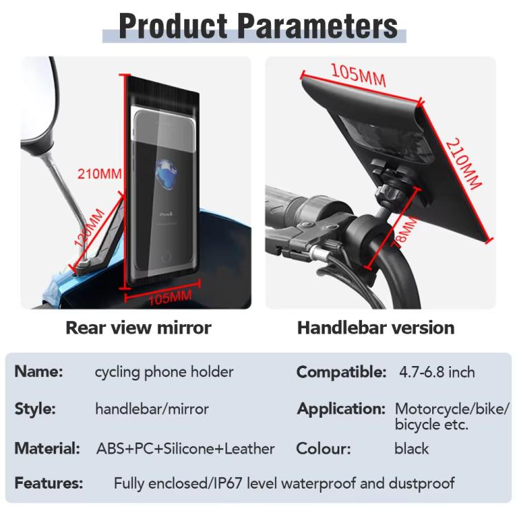 Bicycle Waterproof Phone Bag Mount Stand 360 Degree Rotation Motorcycle Bike Cellphone Holder, Spec: Handlebar Model - Holders by PMc TechLife | Online Shopping South Africa | PMc TechLife | Buy Now Pay Later Mobicred