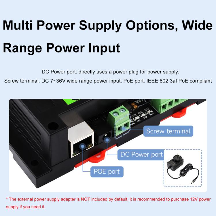 Waveshare 24964 Industrial 8-ch Ethernet Relay Module, PoE Port Communication(Modbus POE ETH Relay) - Relay Module by Waveshare | Online Shopping South Africa | PMC TechLife | Buy Now Pay Later Mobicred
