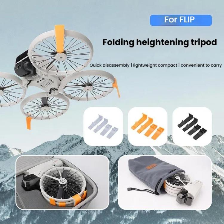 For DJI Flip CQT 4 In 1 Drone Folding Booster Stand Scratch and Wear Resistant Landing Protective Bracket(Black) - free shipping - PMC TechLife - Order now!