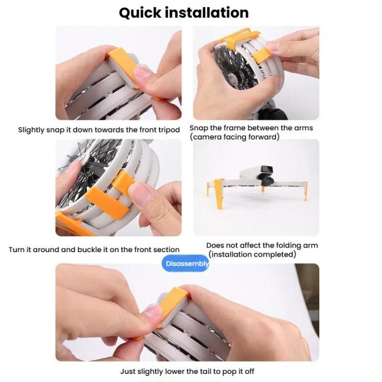 For DJI Flip CQT 4 In 1 Drone Folding Booster Stand Scratch and Wear Resistant Landing Protective Bracket(Black) - free shipping - PMC TechLife - Order now!