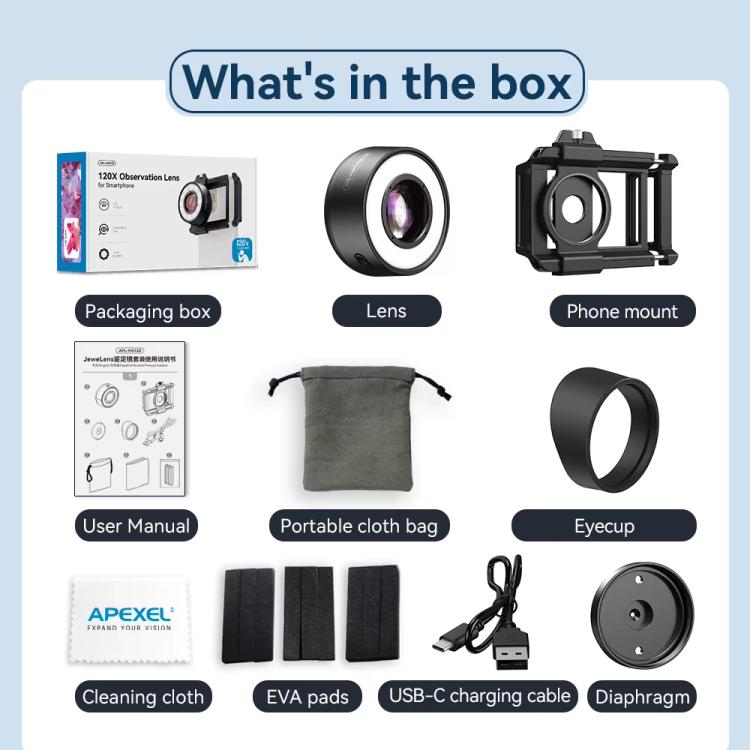 APEXEL APL-MS120 Handheld Identification Repair Quality Inspection Jewelry HD Magnification Mobile Microscope - free shipping - PMc TechLife - Order now!