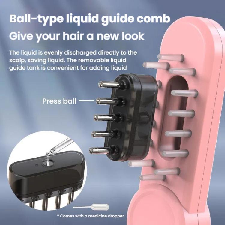 Hair Oil Applicator Roller Ball Red / Blue Light Electric Massage Comb Hair Regrowth Conductive Comb(Black) - free shipping - PMC TechLife - Order now!