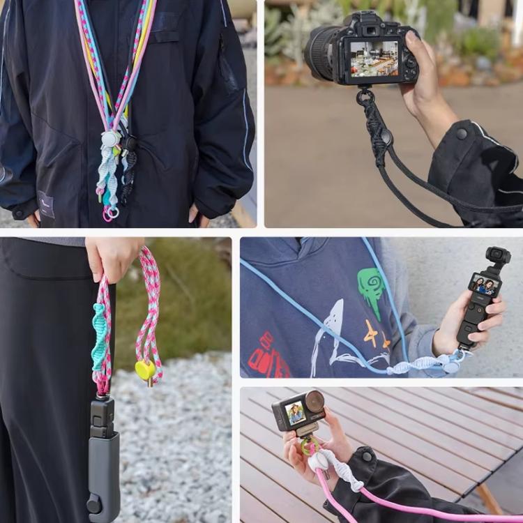BRDRC Sport Camera Lanyard With 1/4 Inch Screw Anti-Lost Crossbody Lanyard(Pink Blue Green) - Camera Strap by BRDRC | Online Shopping South Africa | PMc TechLife | Buy Now Pay Later Mobicred