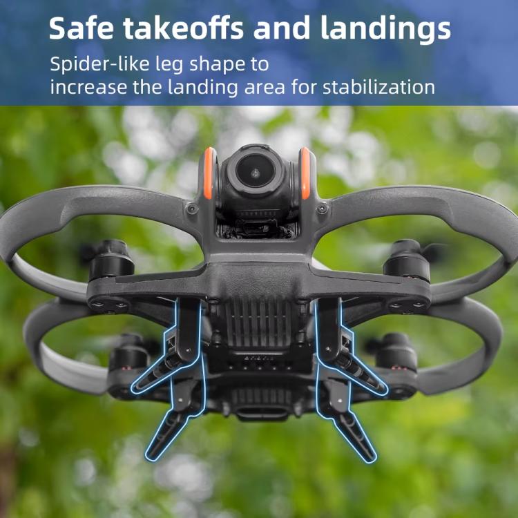 For DJI Avata 2 BRDRC Folding Height Enhanced Landing Gear Gimbal Protective Kickstand(Black Orange) - free shipping - PMC TechLife - Order now!