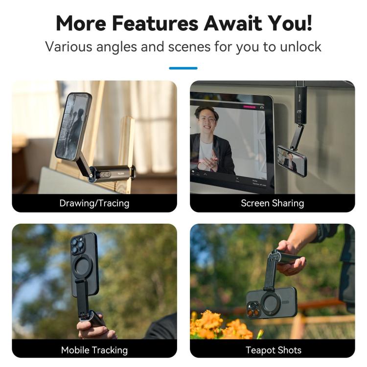 TELESIN P1-HSS-02 Magnet Version Remote Control Travel Photo Cell Phone Holder Desktop Fixed Lazy Magnetic Holder - Desktop Holder by TELESIN | Online Shopping South Africa | PMc TechLife | Buy Now Pay Later Mobicred