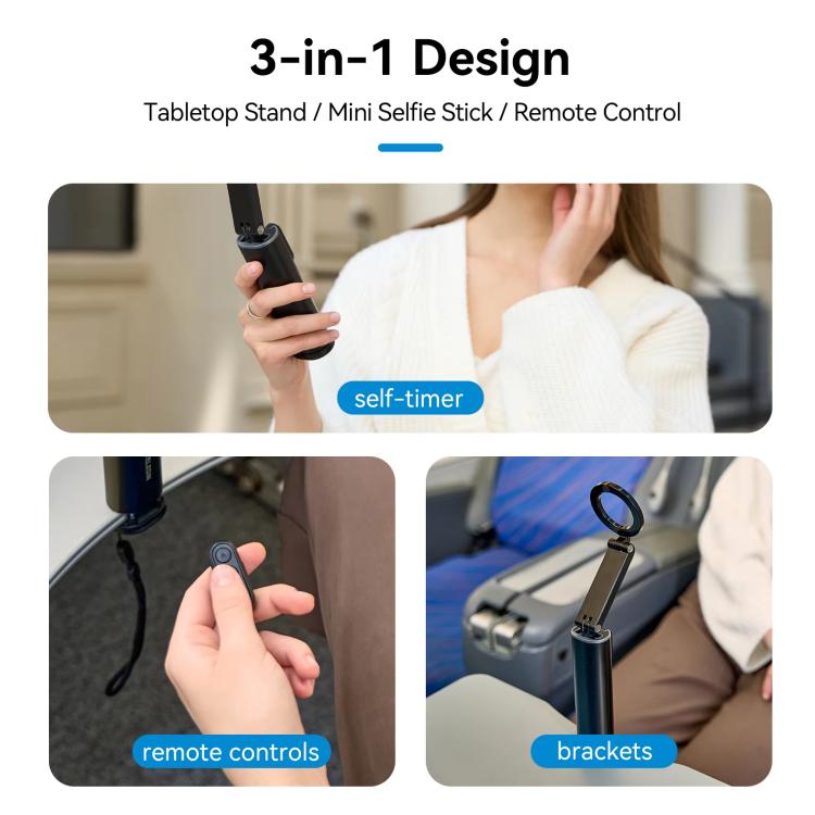 TELESIN P1-HSS-02 Magnet Version Remote Control Travel Photo Cell Phone Holder Desktop Fixed Lazy Magnetic Holder - Desktop Holder by TELESIN | Online Shopping South Africa | PMc TechLife | Buy Now Pay Later Mobicred
