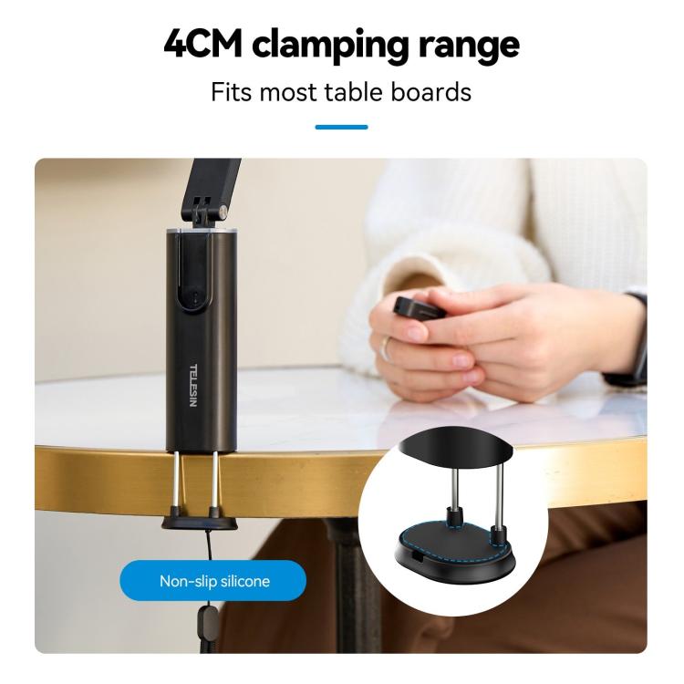 TELESIN P1-HSS-02 Magnet Version Remote Control Travel Photo Cell Phone Holder Desktop Fixed Lazy Magnetic Holder - Desktop Holder by TELESIN | Online Shopping South Africa | PMc TechLife | Buy Now Pay Later Mobicred