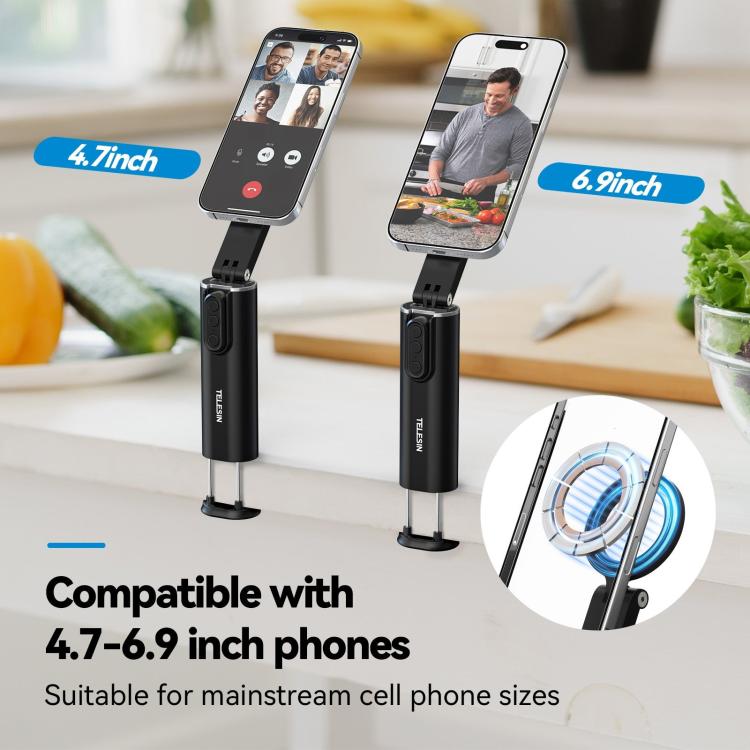 TELESIN P1-HSS-02 Magnet Version Remote Control Travel Photo Cell Phone Holder Desktop Fixed Lazy Magnetic Holder - Desktop Holder by TELESIN | Online Shopping South Africa | PMc TechLife | Buy Now Pay Later Mobicred