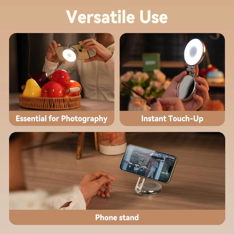 TELESIN S5-BGD-01 Mini Phone Magnetic Beauty Replacement Light Tri-color Temperature Portable Selfie Mirror Rotating Stretching Pocket Lamp - free shipping - PMc TechLife - Order now!