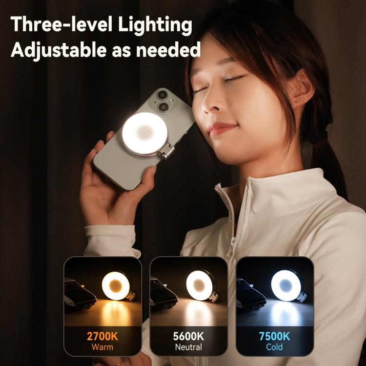 TELESIN S5-BGD-01 Mini Phone Magnetic Beauty Replacement Light Tri-color Temperature Portable Selfie Mirror Rotating Stretching Pocket Lamp - free shipping - PMc TechLife - Order now!