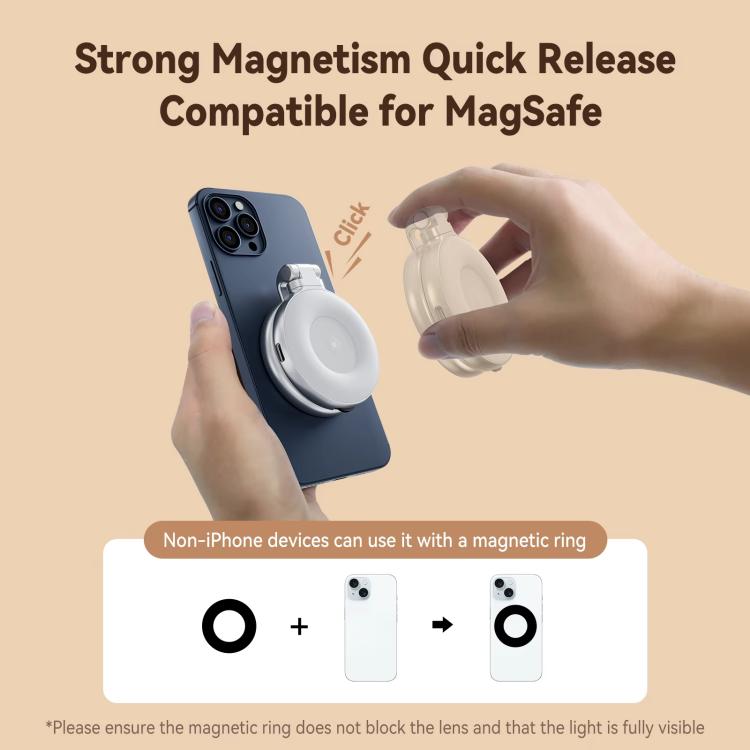TELESIN S5-BGD-01 Mini Phone Magnetic Beauty Replacement Light Tri-color Temperature Portable Selfie Mirror Rotating Stretching Pocket Lamp - free shipping - PMc TechLife - Order now!