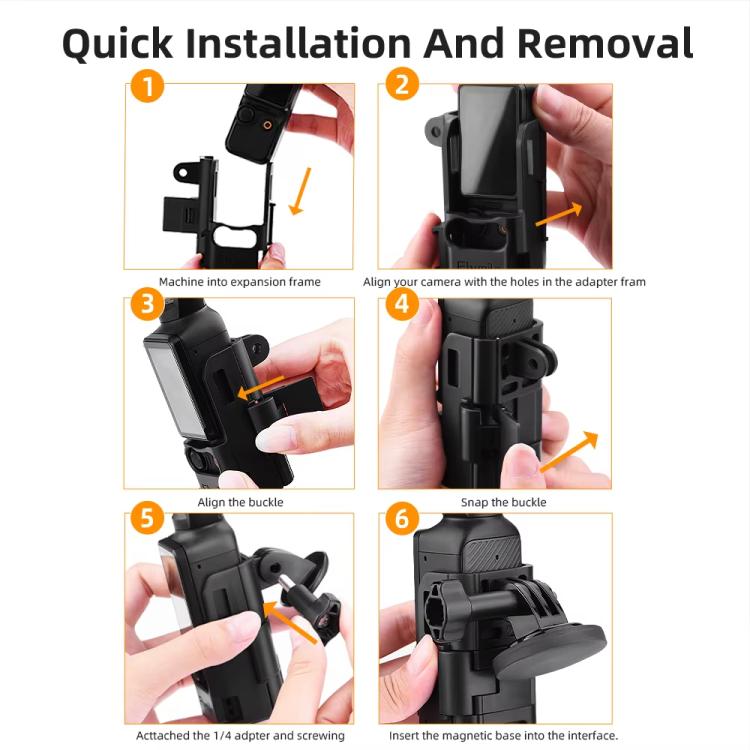 6pcs /Set For DJI Osmo Pocket 3 Flymile Magnetic Bracket Fixed Base Back Clip Adapter Bezel Accessories - free shipping - PMC TechLife - Order now!