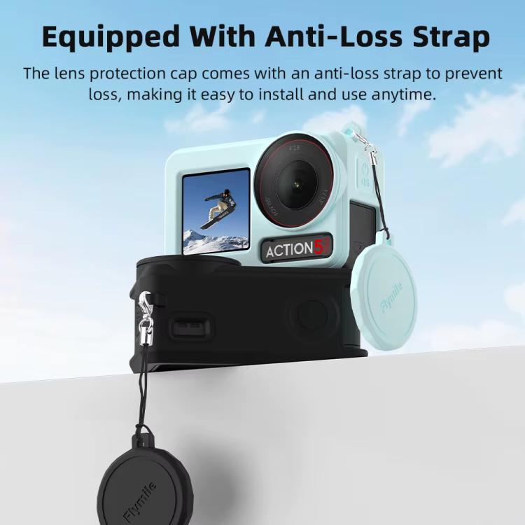 For DJI Osmo Action 3 / 4 / 5 Pro Flymile Silicone Cover Sport Camera Lens Drop Cases(Blue) - free shipping - PMC TechLife - Order now!
