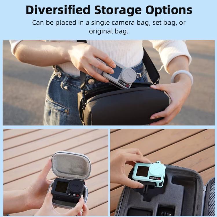 For DJI Osmo Action 3 / 4 / 5 Pro Flymile Silicone Cover Sport Camera Lens Drop Cases(Blue) - free shipping - PMC TechLife - Order now!