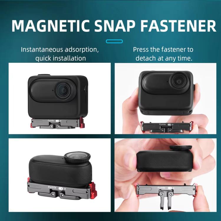 For Insta360 GO 3 / 3S Flymile Magnetic Metal Quick Release Base Sports Camera Adapter Bracket(Tarnish) - free shipping - PMC TechLife - Order now!