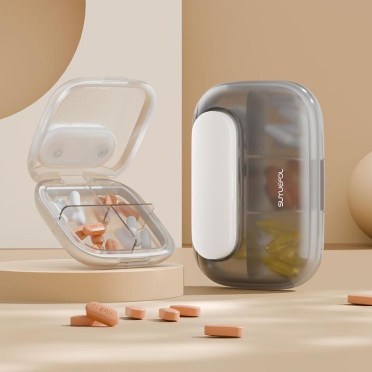 Portable Pill Box Dispenser Sealed Large Capacity Seven Days a Week Medication Organizer, Color: 4 Grids Gray - free shipping - PMC TechLife - Order now!