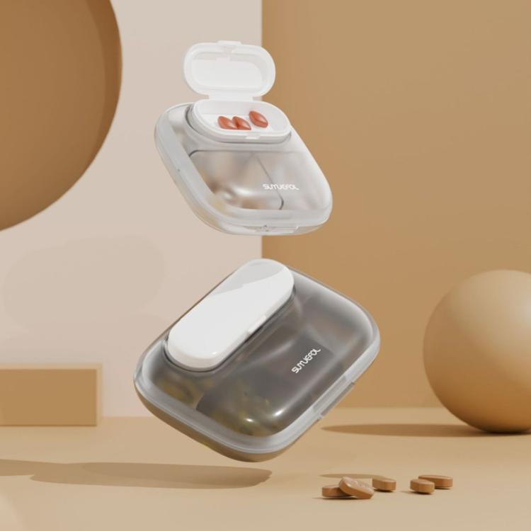 Portable Pill Box Dispenser Sealed Large Capacity Seven Days a Week Medication Organizer, Color: 4 Grids Gray - free shipping - PMC TechLife - Order now!