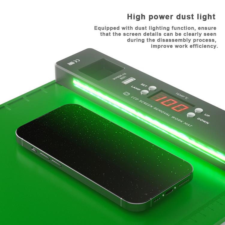 BAKU BA-940 16-inch LCD Screen Removal Work Mat With Heating System and Dust Lighting EU Plug - free shipping - PMC TechLife - Order now!