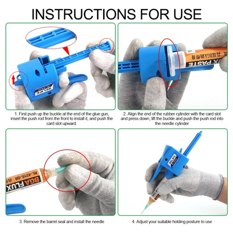 RELIFE RL-062C 3-5CC Manual Glue Tapper Cell Phone Repair Motherboard Soldering Oil Syringe Booster Tin Paste Syringe Pusher - free shipping - PMc TechLife - Order now!