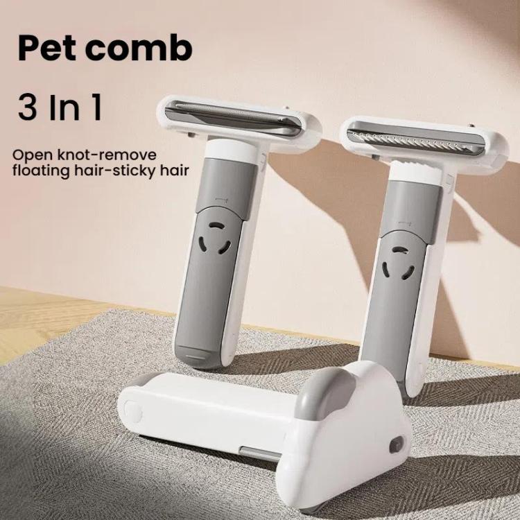3-in-1 Pet Grooming Comb Sticky Roller for Cats and Dogs, Removes Loose Hair, Detangles, Spec: Small Curved - Brushes & Combs by PMC TechLife | Online Shopping South Africa | PMC TechLife | Buy Now Pay Later Mobicred