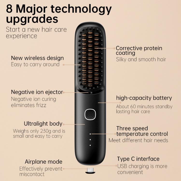 Negative Ion Hair Care Wireless Hair Straightener Portable Straight and Curly Hair Straightener(Black) - free shipping - PMC TechLife - Order now!
