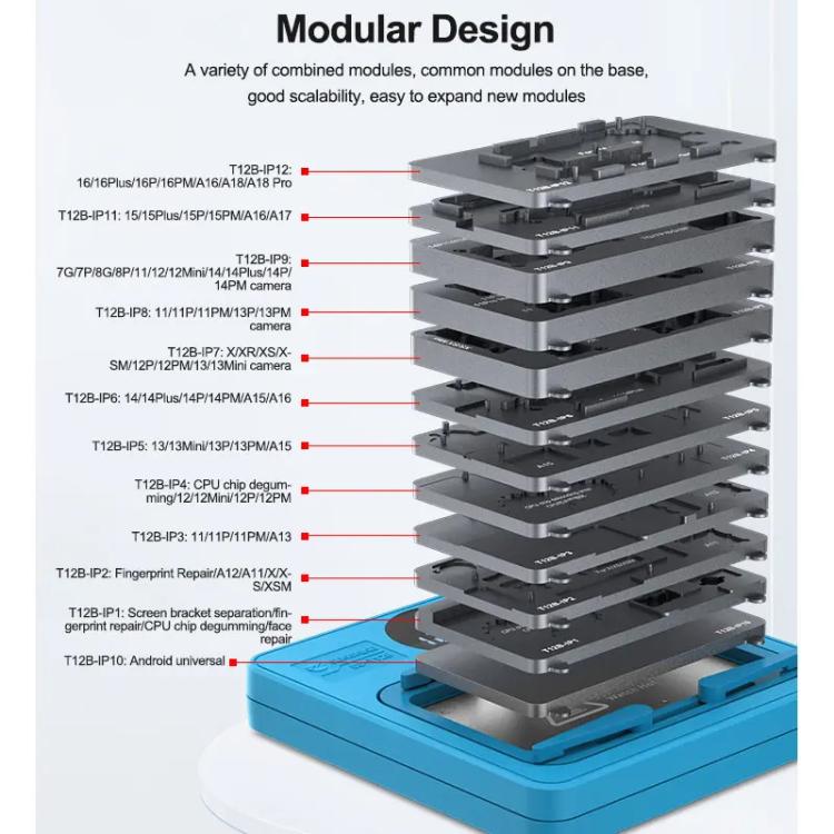 SUNSHINE SS-T12B 9 In 1 Mobile Phone Motherboard Smart Repair Heating Platform Kit Support IP7G-16PM/Android Universal - free shipping - PMC TechLife - Order now!