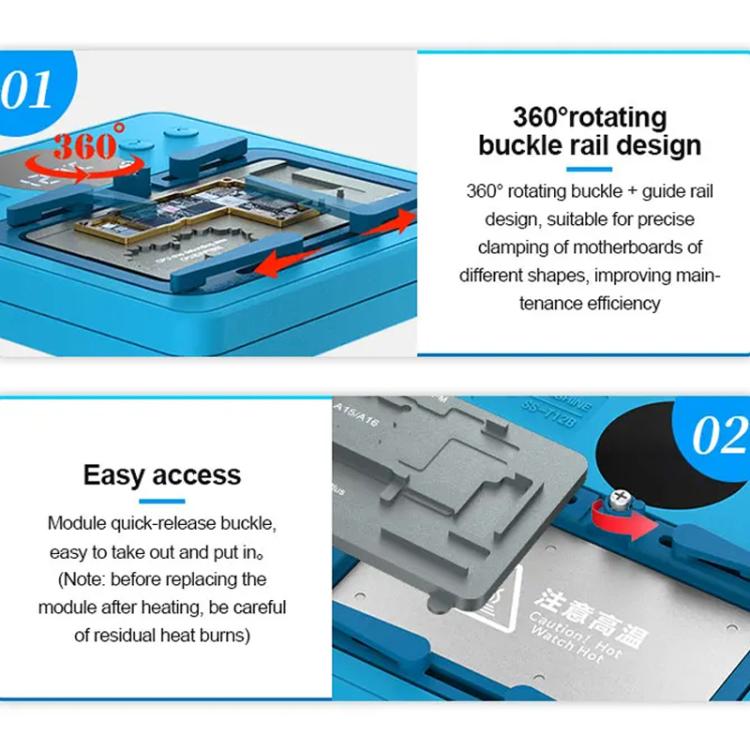 SUNSHINE SS-T12B 9 In 1 Mobile Phone Motherboard Smart Repair Heating Platform Kit Support IP7G-16PM/Android Universal - free shipping - PMC TechLife - Order now!
