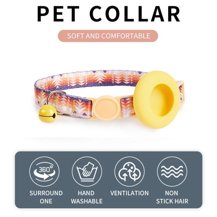 For Airtag Tracker Protective Case Cat Collar GPS Locator Protective Case With Bell(Black Night Beach) - Pet Series by PMC TechLife | Online Shopping South Africa | PMC TechLife | Buy Now Pay Later Mobicred
