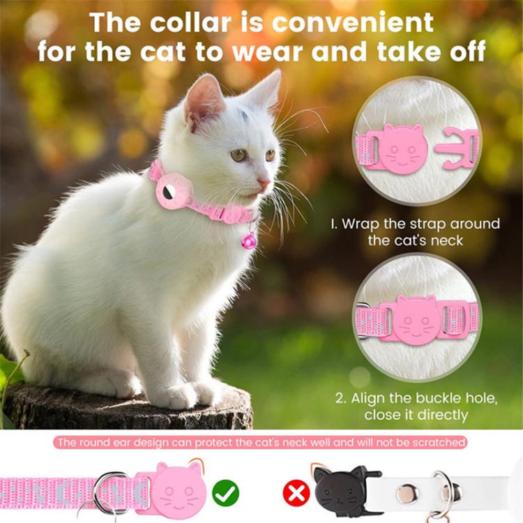 For AirTag Tracker Silicone Case Reflective Stars And Moon Cats Dogs Pet Collar With Bell(Purple) - free shipping - PMC TechLife - Order now!