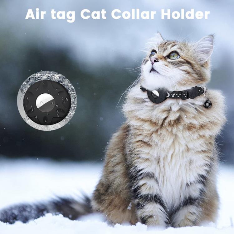 For AirTag Tracker Silicone Case Reflective Stars And Moon Cats Dogs Pet Collar With Bell(Pink) - Pet Series by PMC TechLife | Online Shopping South Africa | PMC TechLife | Buy Now Pay Later Mobicred