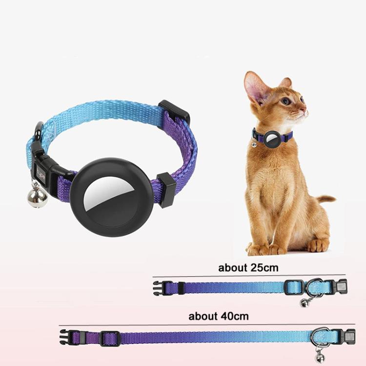 For AirTag Tracker Silicone Case Rainbow Gradient Pet Cat Collar With Bell(Gradient Blue) - free shipping - PMC TechLife - Order now!