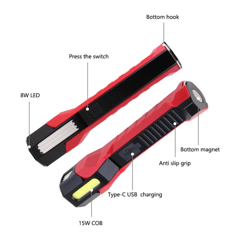 Magnet-Hook COB Rotating Strong Light Emergency Work Light(Gray) - Other Tools by PMC TechLife | Online Shopping South Africa | PMC TechLife | Buy Now Pay Later Mobicred