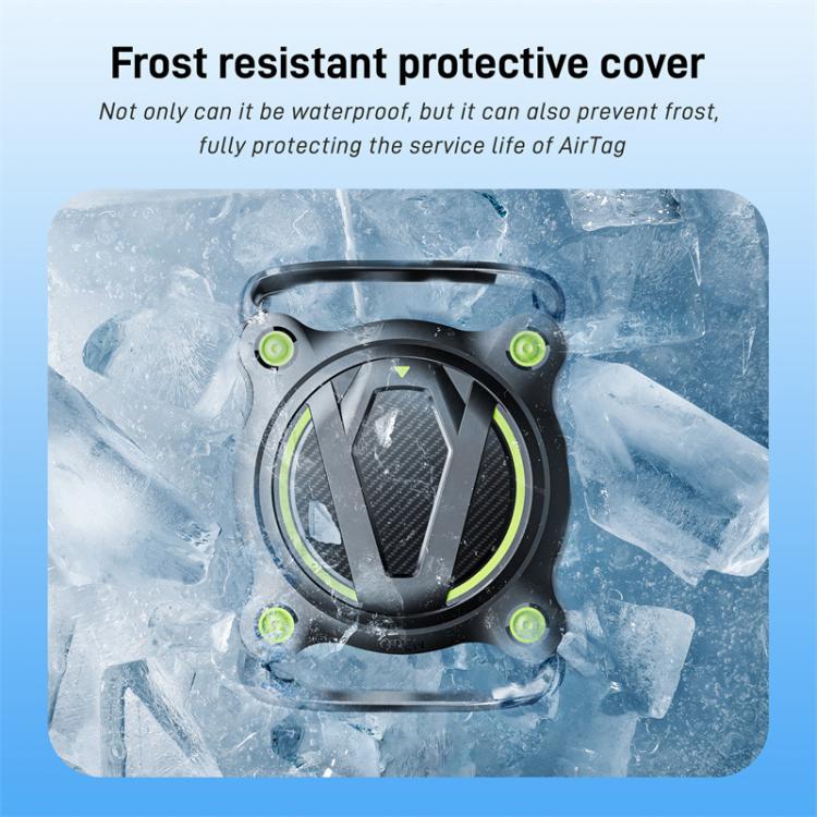 For AirTag Tracker Waterproof Protective Case Puppy Kitten Collar Metal Buckle Model Protective Cover(Black+Green PC) - Other by PMC TechLife | Online Shopping South Africa | PMC TechLife | Buy Now Pay Later Mobicred