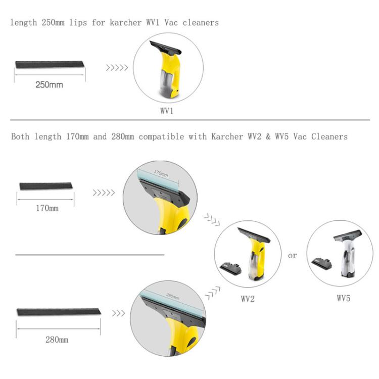 280mm 1pair For Karcher Window Cleaner Rubber Scraper Accessories - free shipping - PMc TechLife - Order now!