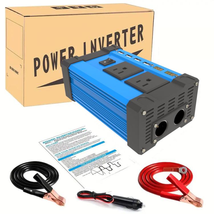 Gurxun 4 USB Ports Digital Display Modified Square Wave Inverter, Spec: 300W US Plug 12V To 110V - free shipping - PMC TechLife - Order now!