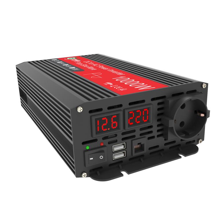 Gurxun 1500W Dual USB Fast Charger Dual Digital Display Pure Sine Wave Inverter, Spec: EU Plug 12V To 220V - free shipping - PMC TechLife - Order now!