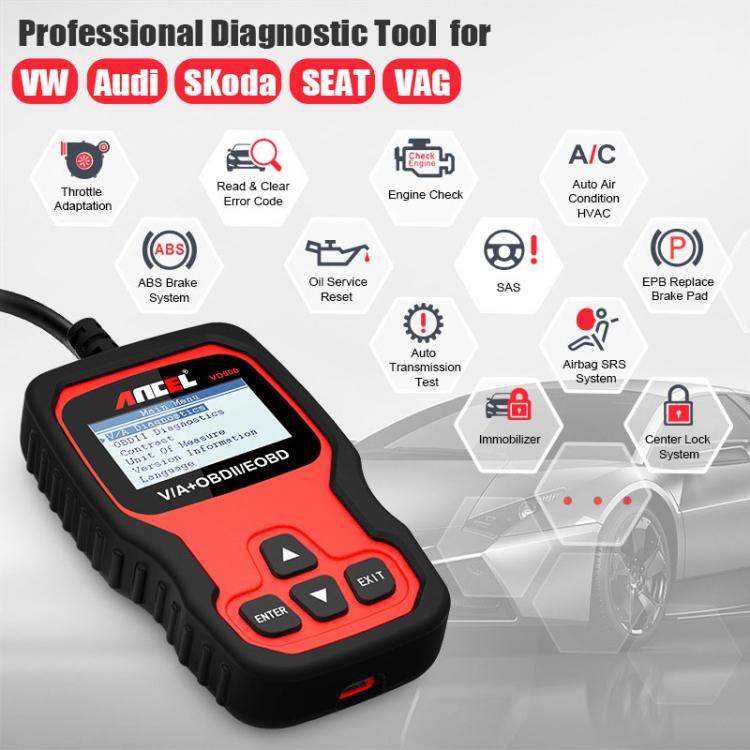 Ancel VD500 For Volkswagen / Audi / Skoda / Seat Automotive Diagnostic Scan Tool - free shipping - PMc TechLife - Order now!