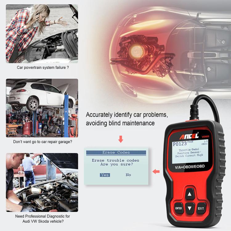 Ancel VD500 For Volkswagen / Audi / Skoda / Seat Automotive Diagnostic Scan Tool - free shipping - PMc TechLife - Order now!