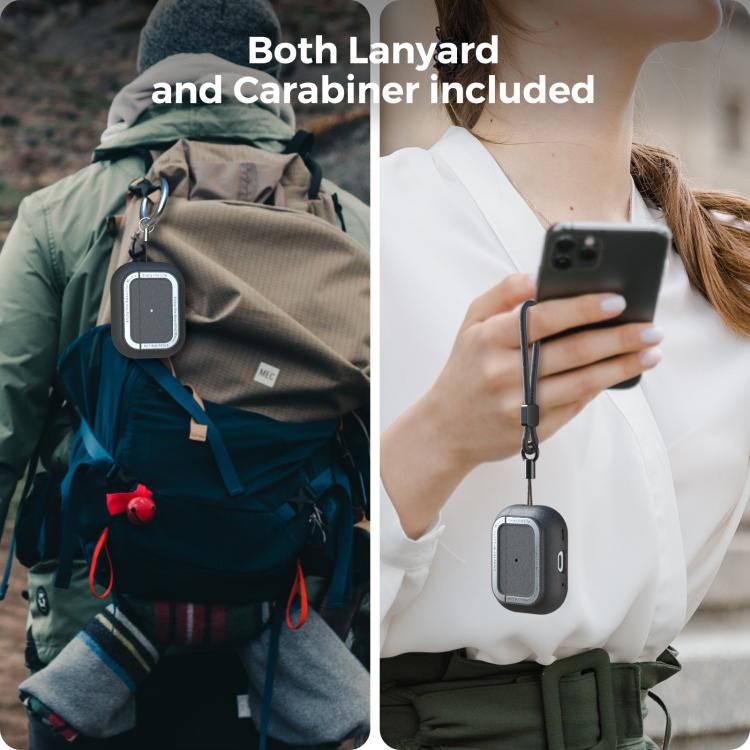 For AirPods Pro 2 AhaStyle JY09 Dual Lanyard Case TPU+Aluminum Personalized Case(Black) - free shipping - PMC TechLife - Order now!
