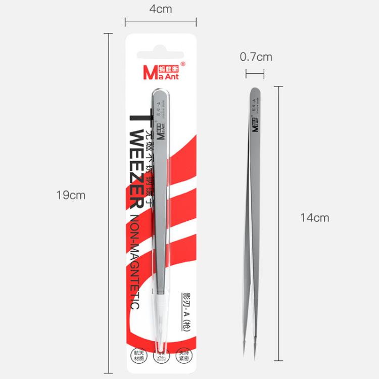 MaAnt Hand-Polished Non-Magnetic Stainless Steel Tweezers(A) - free shipping - PMC TechLife - Order now!