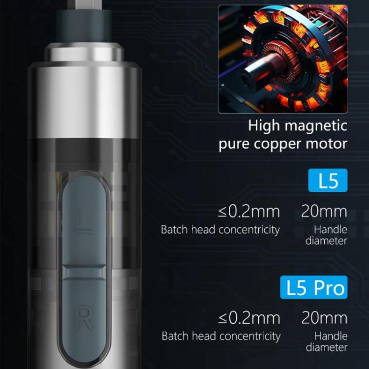 MaAnt L5Pro With 24 Batches Multi-Function Small Electric Screwdriver Set For Mobile Phone Repair - free shipping - PMC TechLife - Order now!