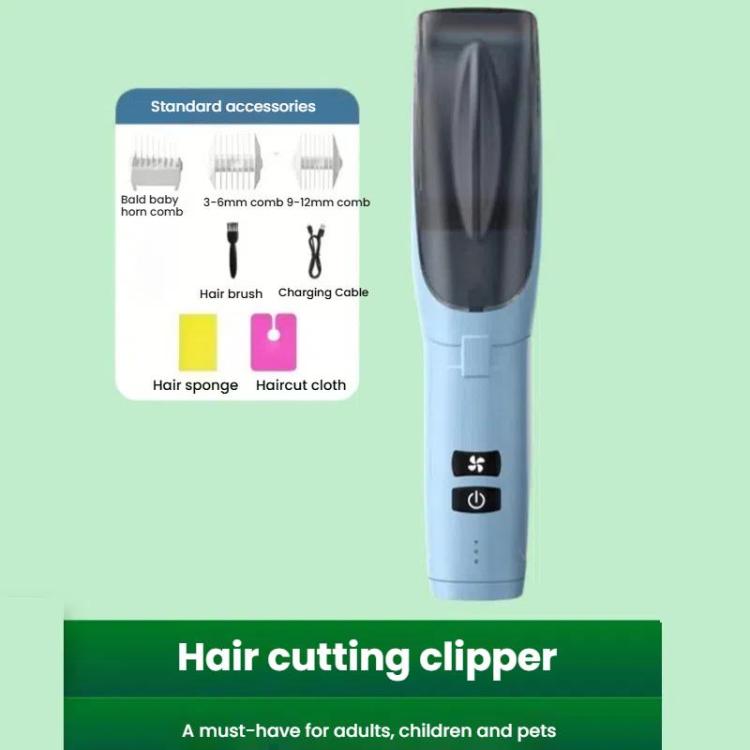Hair-absorbing Hair Clipper Rechargeable Low Noise Hair Trimmer for Babies, Adults and Pets(Blue) - free shipping - PMC TechLife - Order now!