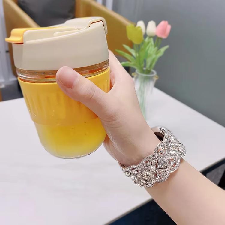 Petaled Metal Diamond Wristband Strap For Apple Watch Series 9 / 8 / 7 / 6 / SE / 5 / 4 / 3, Color: 1215 Gold(42/44/45/49mm) - free shipping - PMC TechLife - Order now!