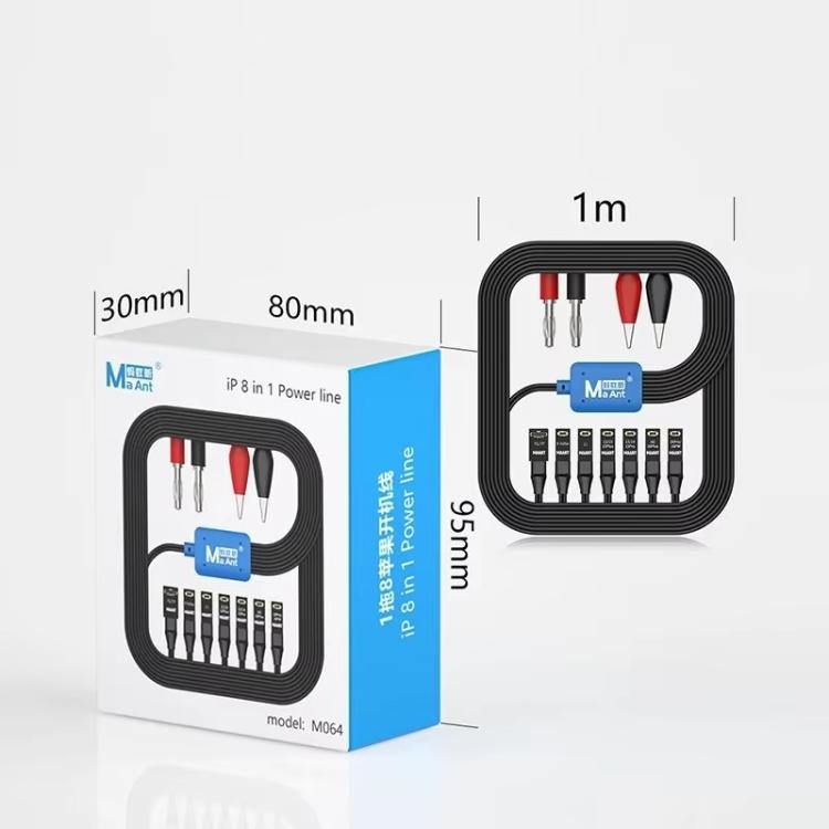 For Apple 7-16 Series Cell Phones MaAnt M064 1M 8 In 1 Power On Cable Flex Testing Line - free shipping - PMc TechLife - Order now!