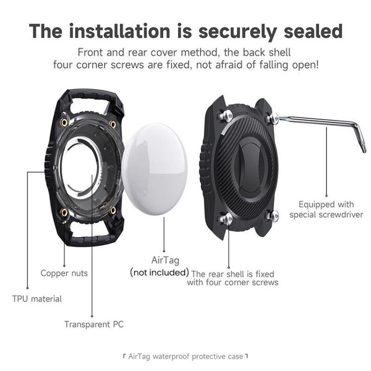 For AirTag Tracker Waterproof Protection Case Pet Leather Collar Anti Lost Cat Locator Collar(Black) - Pet Series by PMc TechLife | Online Shopping South Africa | PMc TechLife | Buy Now Pay Later Mobicred