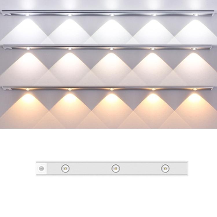 40cm Rechargeable Motion Sensor Light Bar Cabinet Wardrobe Lamp With Remote Control(Silver) - Sensor LED Lights by PMc TechLife | Online Shopping South Africa | PMc TechLife | Buy Now Pay Later Mobicred